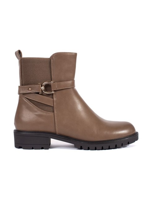 Brązowe wysokie botki damskie - 37 Brązowe wysokie botki damskie - 37