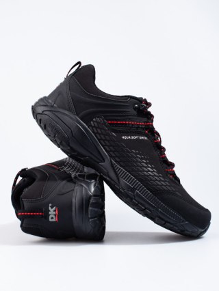 Buty trekkingowe męskie na grubej podeszwie DK czarno czerowne Aqua Softshell - 44