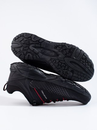 Buty trekkingowe męskie na grubej podeszwie DK czarno czerowne Aqua Softshell - 44