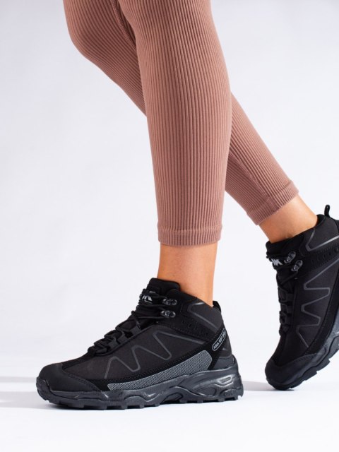 Sportowe buty trekkingowe damskie z wysoką cholewką DK czarne - 40 Sportowe buty trekkingowe damskie z wysoką cholewką DK czarne - 40