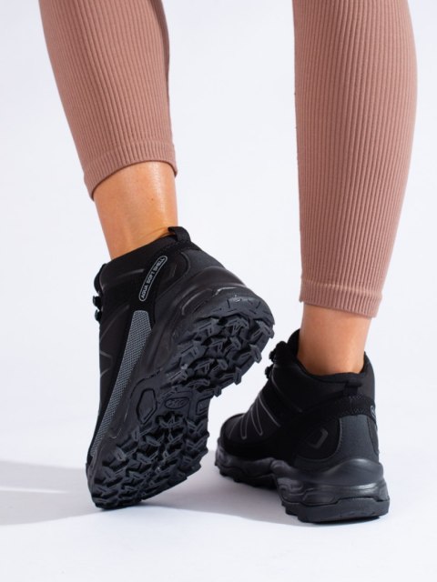 Sportowe buty trekkingowe damskie z wysoką cholewką DK czarne - 40 Sportowe buty trekkingowe damskie z wysoką cholewką DK czarne - 40