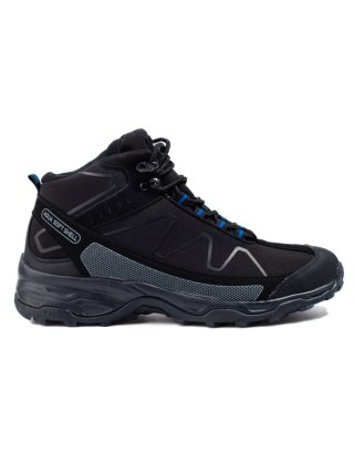 Wysokie sznurowane buty trekkingowe męskie DK czarno-niebieskie - 46