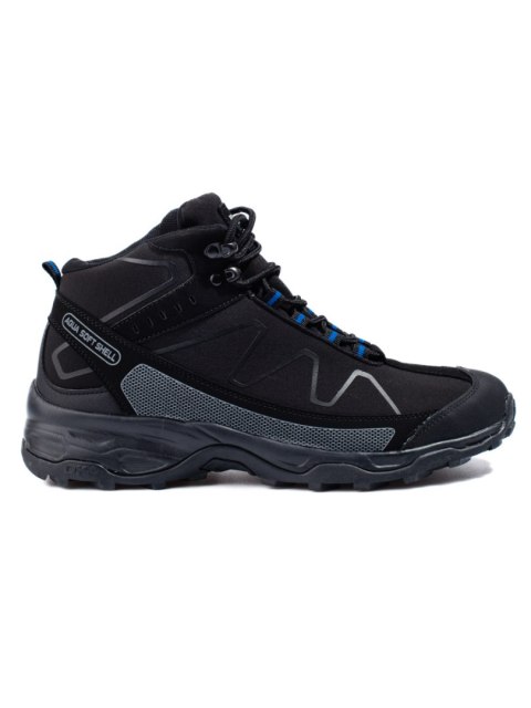 Wysokie sznurowane buty trekkingowe męskie DK czarno-niebieskie - 46 Wysokie sznurowane buty trekkingowe męskie DK czarno-niebieskie - 46