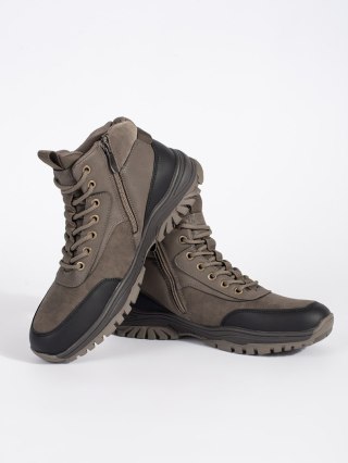 Męskie brązowe zimowe buty trekkingowe - 40