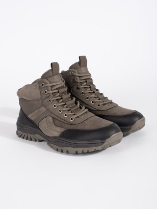 Męskie brązowe zimowe buty trekkingowe - 43