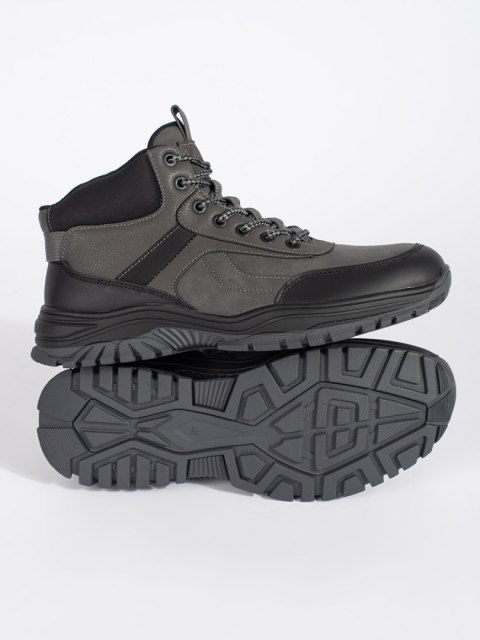 Męskie szare zimowe buty trekkingowe - 41 Męskie szare zimowe buty trekkingowe - 41