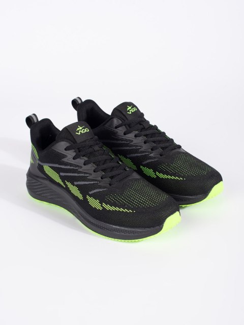 Czarno-zielone męskie siatkowe buty sportowe - 45 Czarno-zielone męskie siatkowe buty sportowe - 45