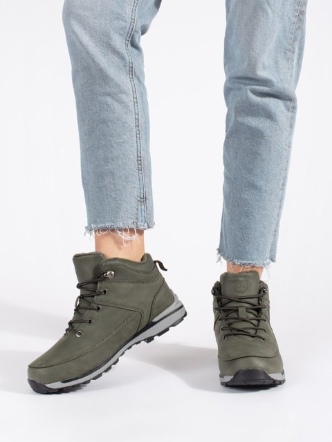 Zielone ocieplane buty trekkingowe - 41 Zielone ocieplane buty trekkingowe - 41