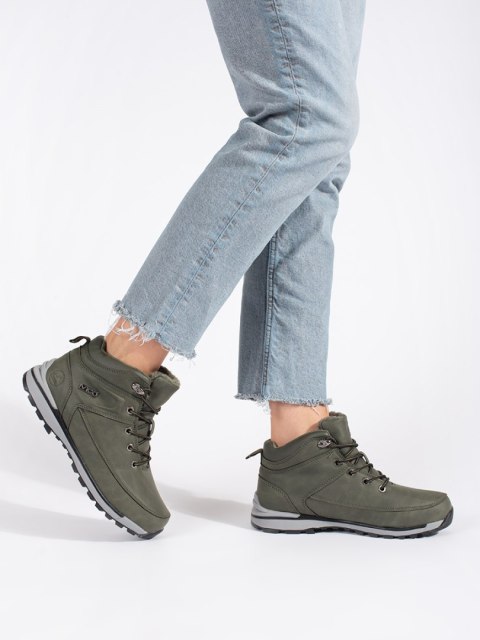 Zielone ocieplane buty trekkingowe - 41 Zielone ocieplane buty trekkingowe - 41
