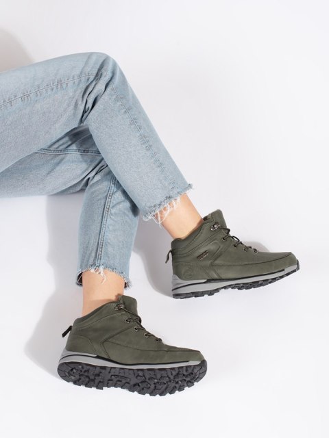 Zielone ocieplane buty trekkingowe - 41 Zielone ocieplane buty trekkingowe - 41