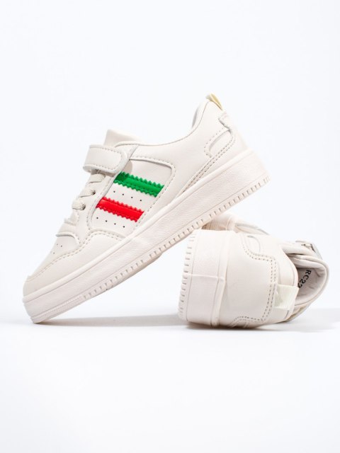 Sneakersy dziecięce białe z paskami - 27