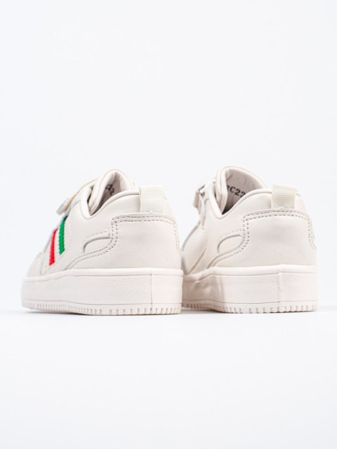 Sneakersy dziecięce białe z paskami - 27