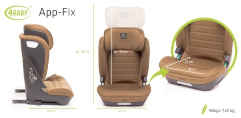 4 BABY Fotelik APP-FIX XXIV 100-150 cm Mokka I-Size 4 BABY Fotelik APP-FIX XXIV 100-150 cm Mokka I-Size