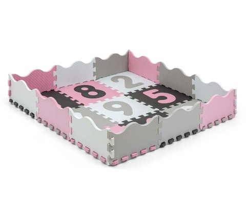 MILLY MALLY 5612 Mata piankowa puzzle Jolly 3x3 Digits - pink grey MILLY MALLY 5612 Mata piankowa puzzle Jolly 3x3 Digits - pink grey