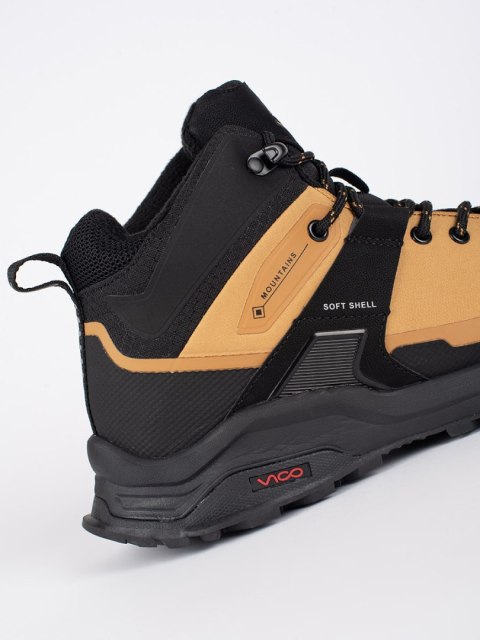 Brązowe wysokie buty męskie trekkingowe - 46 Brązowe wysokie buty męskie trekkingowe - 46