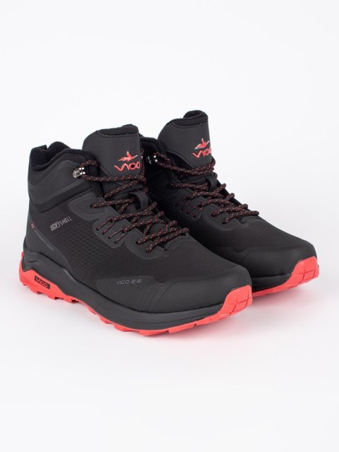 Czarno-czerwone męskie buty trekkingowe - 46