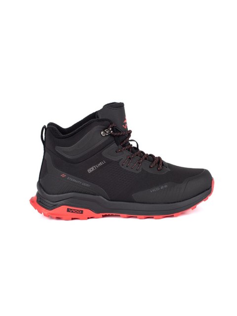 Czarno-czerwone męskie buty trekkingowe - 46
