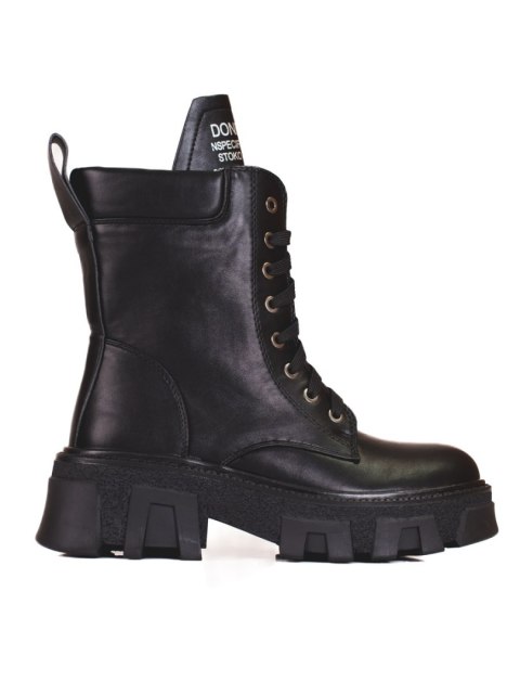 Sznurowane workery z protektorem damskie czarne - 38 Sznurowane workery z protektorem damskie czarne - 38