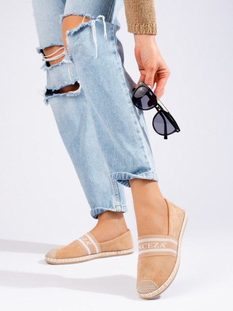 Zamszowe espadryle damskie beżowe Vinceza - 37 Zamszowe espadryle damskie beżowe Vinceza - 37