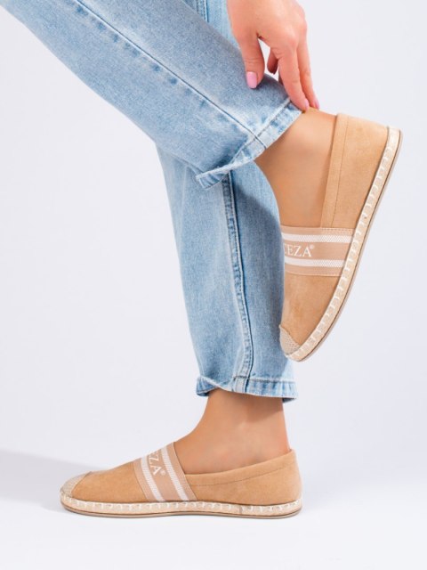 Zamszowe espadryle damskie beżowe Vinceza - 37 Zamszowe espadryle damskie beżowe Vinceza - 37