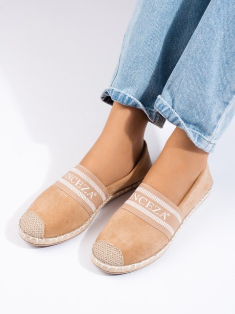 Zamszowe espadryle damskie beżowe Vinceza - 37 Zamszowe espadryle damskie beżowe Vinceza - 37