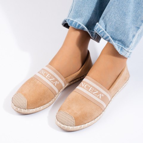 Zamszowe espadryle damskie beżowe Vinceza - 37 Zamszowe espadryle damskie beżowe Vinceza - 37
