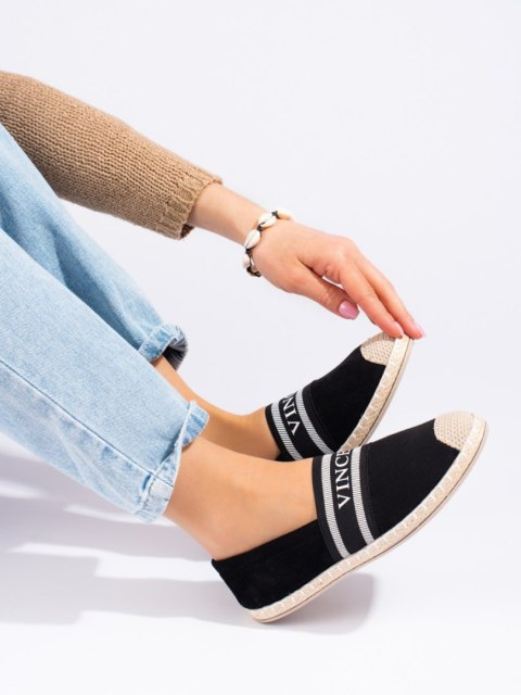 Zamszowe espadryle damskie czarne Vinceza - 36 Zamszowe espadryle damskie czarne Vinceza - 36