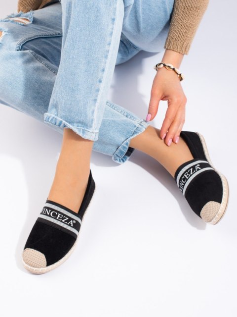 Zamszowe espadryle damskie czarne Vinceza - 37