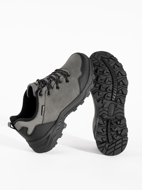 Męskie szare buty trekkingowe - 44 Męskie szare buty trekkingowe - 44