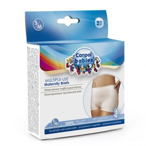 CANPOL 73/001 Wielorazowe majtki poporodowe siateczkowe 2szt S/M CANPOL 73/001 Wielorazowe majtki poporodowe siateczkowe 2szt S/M