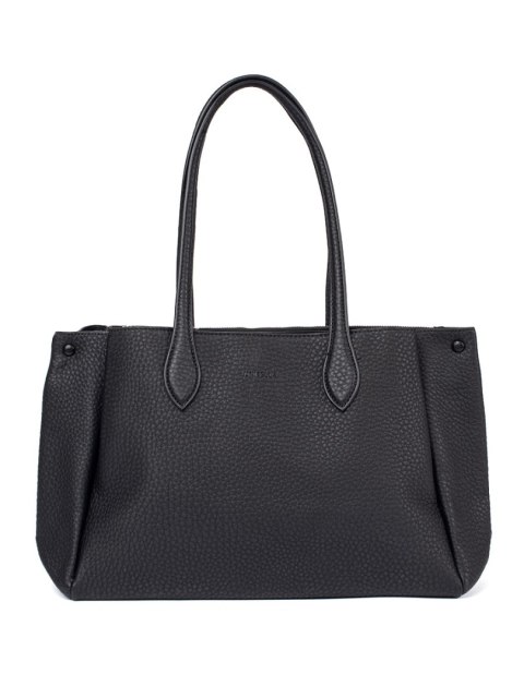 Czarna torebka shopper z ekoskóry - one size Czarna torebka shopper z ekoskóry - one size