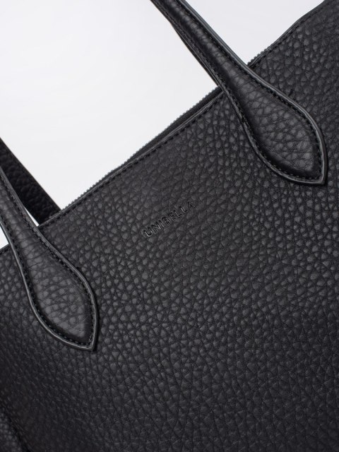 Czarna torebka shopper z ekoskóry - one size Czarna torebka shopper z ekoskóry - one size
