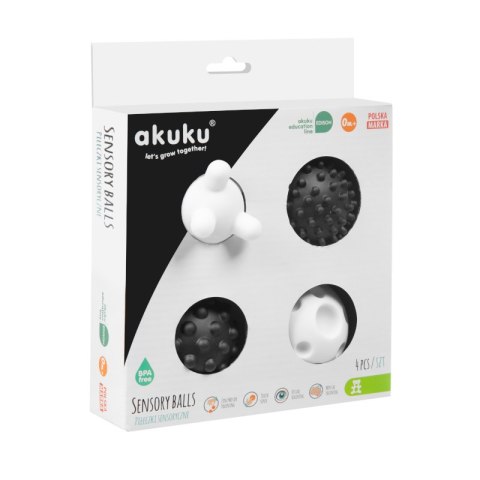 AKUKU A0469 Zestaw piłeczek sensorycznych czarno-białe AKUKU A0469 Zestaw piłeczek sensorycznych czarno-białe