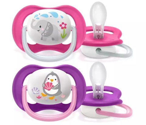 AVENT SCF080/08 Smoczek Ultra Air Animals 6-18M dziewczynka słoń/pingwin AVENT SCF080/08 Smoczek Ultra Air Animals 6-18M dziewczynka słoń/pingwin