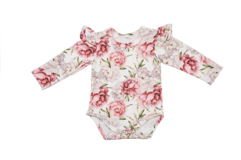 BABY 01191 Body niemowlęce dł rękaw Peonie 56/62 BABY 01191 Body niemowlęce dł rękaw Peonie 56/62