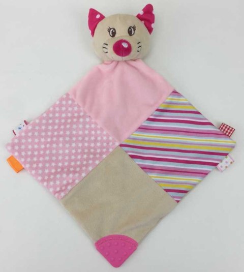BABY MIX STK-18984 Przytulanka z gryzakiem kotek różowy (szeleścik) 37192 BABY MIX STK-18984 Przytulanka z gryzakiem kotek różowy (szeleścik) 37192