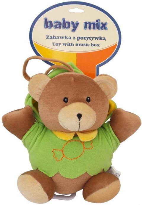 BABY MIX TK/P/1034-0700 Pozytywka pluszowa Miś w zielonym kubraczku 46552 BABY MIX TK/P/1034-0700 Pozytywka pluszowa Miś w zielonym kubraczku 46552