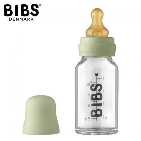 BIBS 5013250 Antykolkowa butelka szklana 110 ml Sage BIBS 5013250 Antykolkowa butelka szklana 110 ml Sage