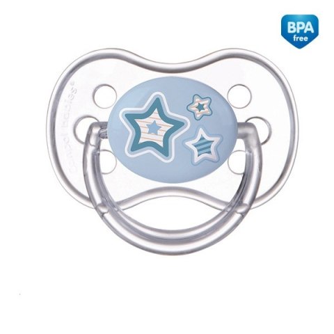 CANPOL 22/580 Smoczek uspokajający silikonowy symetryczny 0-6m-cy NEWBORN BABY niebieski CANPOL 22/580 Smoczek uspokajający silikonowy symetryczny 0-6m-cy NEWBORN BABY niebieski