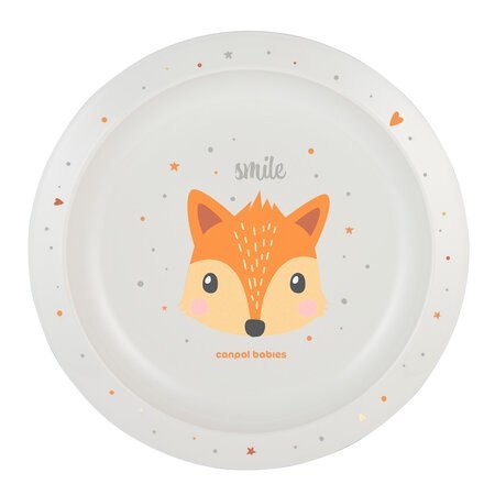CANPOL 4/411 Talerz plastikowy Cute Animals pomarańczowy CANPOL 4/411 Talerz plastikowy Cute Animals pomarańczowy