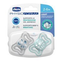 CHICCO 00071037210000 Smoczek PHYSIO LIGHT 2-6M sil 2 szt niebieski CHICCO 00071037210000 Smoczek PHYSIO LIGHT 2-6M sil 2 szt niebieski