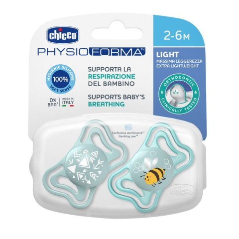 CHICCO 00071037210000 Smoczek PHYSIO LIGHT 2-6M sil 2 szt niebieski CHICCO 00071037210000 Smoczek PHYSIO LIGHT 2-6M sil 2 szt niebieski
