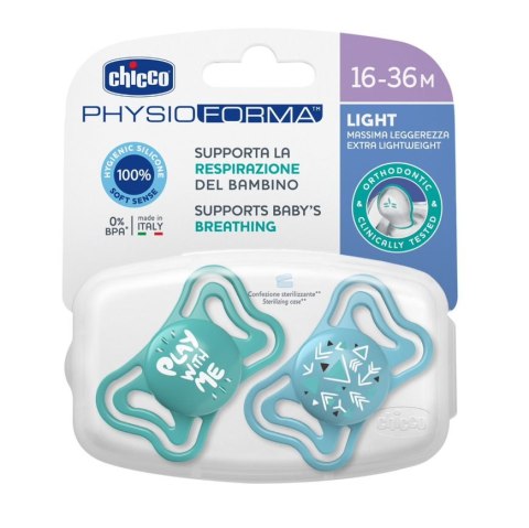 CHICCO 00071039210000 Smoczek PHYSIO LIGHT 16-36M sil 2 szt niebieski CHICCO 00071039210000 Smoczek PHYSIO LIGHT 16-36M sil 2 szt niebieski