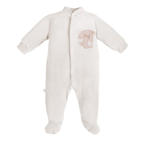 EWA 930057 NEWBORN Pajac welur ecru 56 EWA 930057 NEWBORN Pajac welur ecru 56