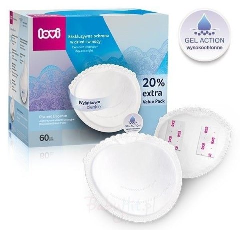 LOVI 19/607 Wkładki laktacyjne DISCREET ELEGANCE 60 szt białe LOVI 19/607 Wkładki laktacyjne DISCREET ELEGANCE 60 szt białe