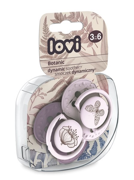 LOVI 22/870 Smoczek silikonowy dynamiczny 3-6 m 2szt Botanic Girl LOVI 22/870 Smoczek silikonowy dynamiczny 3-6 m 2szt Botanic Girl