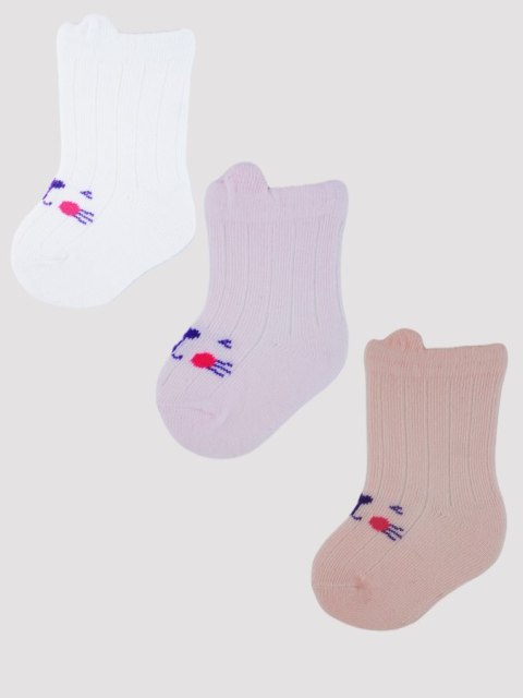 NOVITI SB019-G-01 Skarpety bawełna z buźkami girl 0-6m NOVITI SB019-G-01 Skarpety bawełna z buźkami girl 0-6m