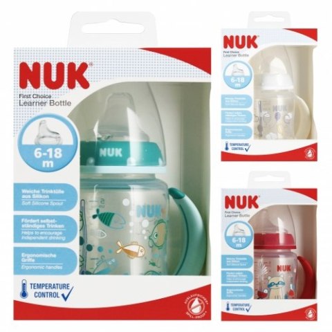 NUK 215335 Butelka z uchwytami FC+ 150 ml ze wskaźnikiem temperatury 6-18 m NUK 215335 Butelka z uchwytami FC+ 150 ml ze wskaźnikiem temperatury 6-18 m