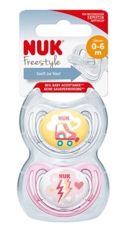 NUK 730133 Smoczek 1 FREESTYLE 2szt silikon 0-6m* NUK 730133 Smoczek 1 FREESTYLE 2szt silikon 0-6m*