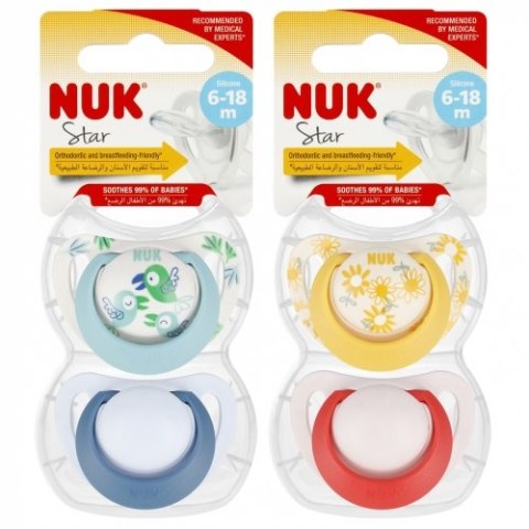 NUK 736726 Smoczek uspokajający STAR 6-18m 2 szt NUK 736726 Smoczek uspokajający STAR 6-18m 2 szt